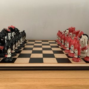 Chess Game In Stoneware With Handmade Board